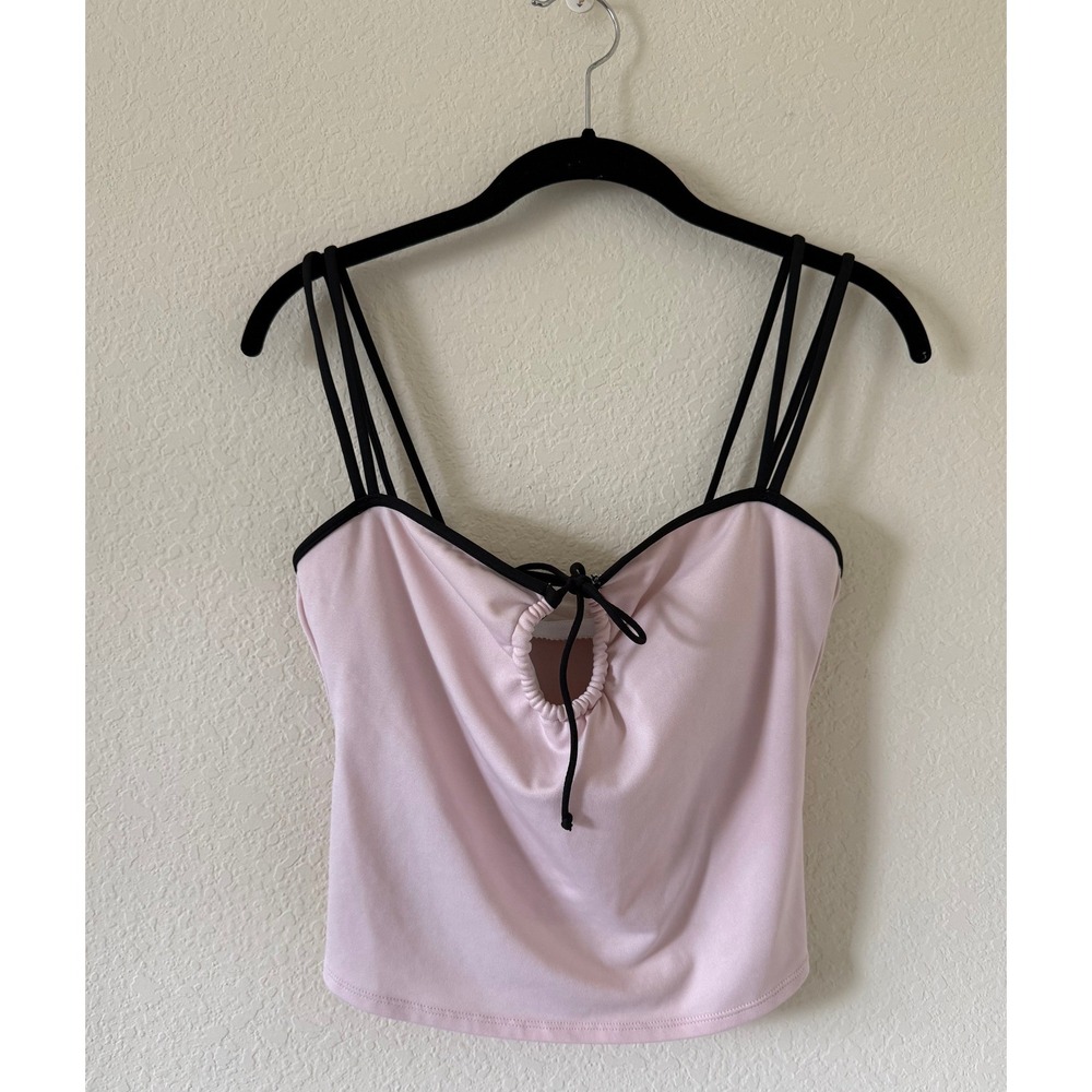 Y2K Merona Vintage Pink Keyhole Cami Top Multi Strap Camisole Womens Medium